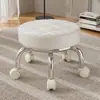 Taburete Bajo con Ruedas para Belleza Impecable, Taburete Pequeño con Ruedas Universales para Niños, Uso en Casa para Niños Pequeños, Taburete Redondo Simple de Moda Silencioso con Ruedas