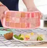 Molde de Gelo de Silicone 24 Cavidades Criativo Bandeja de Gelo de Silicone Caixa de Gelo Doméstica com Tampa Molde para Sorvete Cubo de Gelo Processamento e Personalização