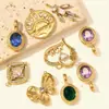 Corazón Francés Zirconio Trébol de Cuatro Hojas Colgante DIY Acero Inoxidable Collar Robot Femenino Accesorios de Joyería Acero de Titanio