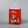 Sacolas de Papel de Natal Transfronteiriças, Sacolas de Presente de Maçã para Véspera de Natal, Sacolas de Presente de Natal com Doces Estilo Ins para Comércio Exterior, Novos Produtos com Alças