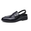 Zapatos de moda de piel de tacón bajo medio, zapatos de piel pequeños puntiagudos de primavera, sandalias Baotou de talla grande transfronteriza, una generación de cabello