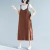 Foto Real del Nuevo Vestido de Primavera y Verano 2019 Chaleco de Mujer Estilo Coreano Vestido Casual Holgado