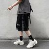 Pantalones Cortos de Dos Piezas Falsos Hasta la Rodilla Estilo Hong Kong para Hombre Temporada Delgados Sueltos Modernos Verano Puntada de Flor de Anacardo con Botones Pantalones Cortos Casuales