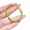 Loja Dourada Mesmo Estilo Ouro Escovado Pequena Cabacinha Contas de Transferência Pulseira para Mulheres, Novo Estilo Chinês Tendência Nacional com Anel Corrente Corredor de Strass Pulseira