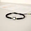 Pulseira de Casal Tecida à Mão Gato Concha Pulseira Fofa Namorada Avançada Luz de Luxo Design de Nicho Ajustável