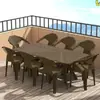 Mesa y Silla de Plástico para Patio Exterior Combinación Mesa para Puesto de Comida Mercado Nocturno Silla con Respaldo Barbacoa Impermeable Protector Solar Playa Exportación