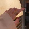 Anillo Abierto de Acero de Titanio Estilo Japonés y Coreano para Mujer Estilo Coreano Cool Retro Simple Oro de 18k Acero Inoxidable Joyería de Moda