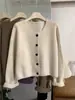 Suéter Casual de Cuello Redondo Estilo Coreano Cárdigan para Mujer Primavera Nuevo Holgado Estilo Perezoso Suéter de Manga Larga Top de Alta Calidad