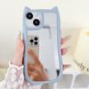 Para Funda de Teléfono iPhone15 14 Creativa 13 Espejo Orejas de Gato Apple 12 Silicona 11 Cubierta Protectora de Maquillaje para Mujeres