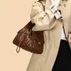 Bolso Cruzado Francés Retro Cadena de Diamantes Estilo Cubo Bolso de Hombro de Cuero Suave de Moda Gran Capacidad Bolso para Viajes de Negocios Bolso de Mano para Mujer