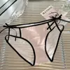 Chica de Luz Flotante~Estilo Francés de Deseo Puro Encaje con Lazos Sexy Bragas de Mujer de Tiro Medio Satín con Recorte Bragas Triángulo