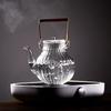Tetera de Cobre con Tapa de Crisantemo Cabeza de Grulla Vidrio de Borosilicato Transparente Tetera de Flores Tetera para Romper el Té Tetera Eléctrica de Cerámica para el Hogar