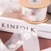 Cinta de Chifón Estampada Bronceada Unilateral Lazo DIY Ropa Han Blusa Falda Cortina Tela de Nieve