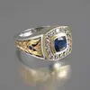 Exportación Transfronteriza Joyería Nueva Moda Retro Elegante Negocios Anillo para Hombre de Dos Tonos Fabricante Suministro al por Mayor