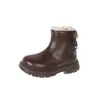 Botas para meninas 2026 sapatos de princesa para bebês outono e inverno novas botas de couro botas curtas infantis com forro de pelúcia para aquecimento botas Martin