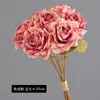 Flor artificial rosa estilo francés con borde tostado, adorno decorativo para bodas, accesorios para fotografía al aire libre y ambiente romántico