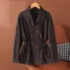 Gabardina de mujer estilo británico ajustada en stock transfronteriza, chaqueta de cuero gamuza, top de diseñador, prenda única envío directo