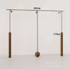 Estante de ropa de acero inoxidable montado en la pared para tienda de ropa, estante vintage color veta de madera de nogal, exhibidor de piso para ropa de mujer