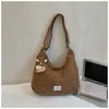 Bolsa Tote Texturizada Simples Estilo Novo Inverno 2025, Bolsa Casual Fashion com Personalidade, Bolsa de Ombro Transversal Feminina de Nicho