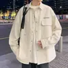 Chamarra NASA para Hombre Primavera y Otoño Marca de Tendencia Estilo Japonés Cuello de Camisa Suelto Ropa de Trabajo Superior Marca de Tendencia Chamarra Casual