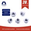 Aço Carbono Galvanizado GB6183 Porca de Flange Plana Porca de Travamento de Nylon Dentada Tampa de Parafuso de Travamento Automático de Alta Resistência