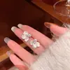 Brincos de Agulha de Prata S925 com Design Floral Fresco Estilo Floresta para Mulheres, Estilo Férias, Luxo Leve, Nicho, Brincos de Pérola de Alta Qualidade