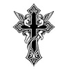 Pegatina de Tatuaje Temporal Herbal Cruz y Ángel Duradera Impermeable 7~15 Días Tradicional Misterioso Hombres y Mujeres Tatuaje Brazo Pierna
