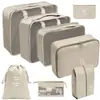 Bolsa de almacenamiento de viaje transfronteriza, conjunto de siete piezas, conjunto de ocho piezas, conjunto de bolsas de clasificación de ropa de equipaje de viaje de gran capacidad