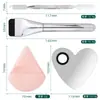 Conjunto de paleta de aço inoxidável com 4 peças com esponja de almofada de ar, pincel de maquiagem para máscara facial fácil de limpar, conjunto de ferramentas de beleza
