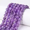 Ametista Lavanda Natural Contas Soltas Pulseira DIY Acessórios de Miçangas Materiais Semi-Acabados Contas Redondas Roxas Atacado