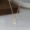 Corrente para Clavícula em Zircônia Micro-Incustada Banhada a Ouro Real para Mulheres, Colar com Laço de Design Exclusivo, Corrente Simples para Pescoço, Cobre Banhado a Ouro Real