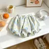 Conjunto Floral de Dopamina de Verano para Niñas: Conjunto de Dos Piezas para Bebé: Camiseta con Cordón y Pantalones Cortos, Conjunto de Dos Piezas para Niños: Pantalones Florales con Mangas Volantes