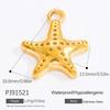 Cross border em estoque aço inoxidável 18k ouro real DIY jóias acessórios estrela do mar pulseira colar pingente pingente jóias atacado