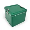 Caja metálica cuadrada a presión para pasteles, pasteles de piña, pasteles de luna, dulces de boda, caja de almacenamiento sellada, caja de embalaje apta para alimentos