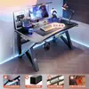 Escritorio de gaming S3 minimalista, escritorio para computadora de escritorio, escritorio para estudio en casa, puede alojar un brazo mecánico, color fibra de carbono, escritorio de oficina engrosado