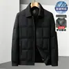 Chaqueta de plumón para hombre 2026 Otoño/Invierno Cuello acanalado desmontable Versión con cremallera Abrigo corto cálido de plumón para hombres jóvenes y de mediana edad