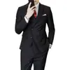 Traje Traje para Hombre Nuevo Traje de Negocios Cruzado Estilo Coreano para Hombre Traje Ajustado Chaleco Pantalones Traje de Tres Piezas para Hombre