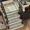 Tapete para degrau de escada retrô de luxo leve, absorvente de água, secagem rápida, tapete macio de terra de diatomáceas antiderrapante, adequado para casas de dois andares e madeira maciça, tapete de escada resistente à sujeira