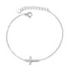 Amuleto plateado original nuevo pulsera ajustable en forma de corazón hueca cruz de plata esterlina moda europea y americana simple transfronteriza para damas