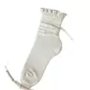 Calcetines para mujer 2026, nueva colección otoño/invierno, con encaje y una paleta de colores cremosa, de longitud media a la pantorrilla y de material de algodón transpirable
