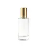 En stock botella de viaje transparente de 30 ml con rollerball roll-on botella de vidrio para aceites esenciales botella de vidrio redonda recta con rollerball botella para serum