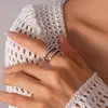 Anillo Abierto Cruzado Geométrico de Zirconia Transfronterizo Europeo y Americano, Nicho de Lujo Ligero, Sensación de Alta Gama, Joyería Simple y Versátil para Mujer