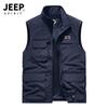 Chaleco JEEP SPIRIT2023 para hombre, cuello alto, multibolsillos, chaleco de pesca, talla grande, chaleco 2262
