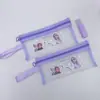Estojo de lápis Desenho Animado Snoopy Grupo de Meninas Sanrio Animal Bolsa de Mão Bolsa com Zíper Bolsa de Armazenamento Estojo de Lápis de Malha Transparente