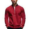2025 Nova Jaqueta Masculina Outono Transfronteiriça Gola Alta Cor Sólida Esportiva Casual Zíper Manga Longa Top Casaco Masculino