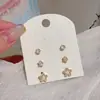Pendientes de Estrella de Cinco Puntas, Lujo Ligero y Sensación de Alta Gama, Tres Pares de Pendientes, Dulces, Elegantes y Refinados, Adecuados para el Uso Diario