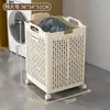 Cesto de roupa suja para banheiro, dobrável, grande capacidade, para guardar roupas sujas, e pode ser movido