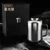 Taza de titanio 99.9% puro para oficina y hogar, aislamiento al vacío de doble capa para retención de temperatura duradera, antibacteriana natural y conservadora de la frescura, adecuada para fines de negocios y de salud