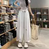 Pantalones de encaje de seda helada tipo linterna para mujer, verano 2026, nuevos, de cintura alta, holgados, pierna ancha, tipo globo, con caída, protección solar, de nueve puntos
