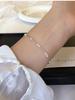 Pulsera de Plata Shi Jia Polvo de Perlas Pequeñas Minimalista para Viaje S925 Plata Esterlina para Mujer Diseño Versátil Base para Usar Apilada